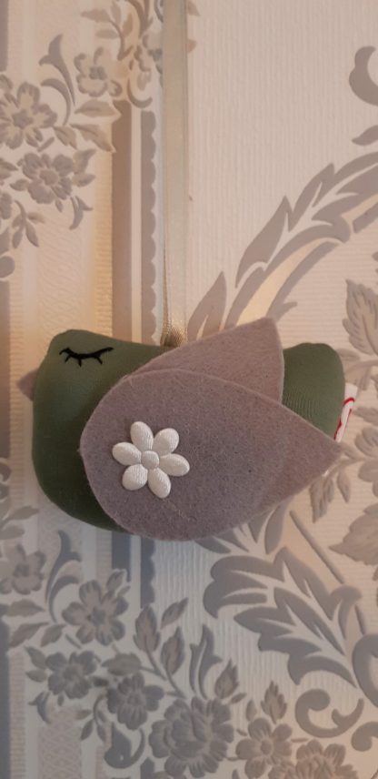 Fabs world deurhanger, kasthanger Bird vintage green / legergroen - Afbeelding 4
