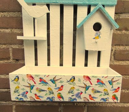 Leuk decoratief voederhuisje, vogelhuisje, plantenbak 008 Birds (uitverkocht)