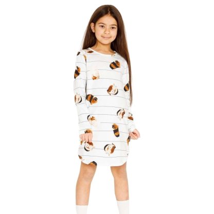 SNURK cavia white longsleeve dress nu met korting !