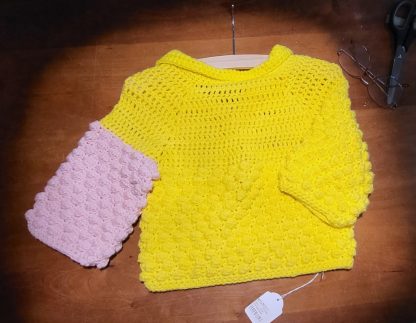 Handgemaakt vestje BLYY  in geel en roze (uitverkocht) - Afbeelding 2