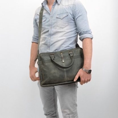 Berba Leren 3 in 1 rugzak briefcase B033 Military - Afbeelding 8