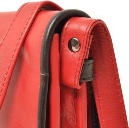 Berba Leren overslag tas rood zwart B002 (uitverkocht) - Afbeelding 5