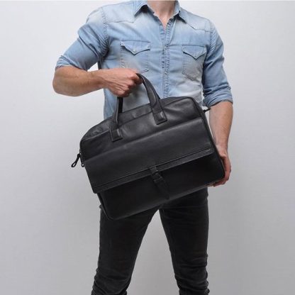 Berba Klassieke leren business tas zwart B005 (uitverkocht) - Afbeelding 2
