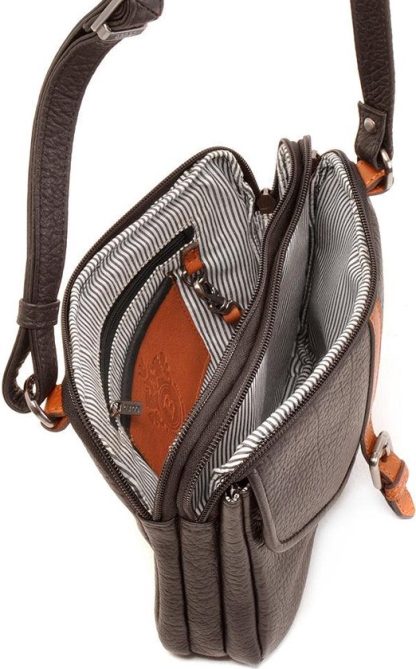 Berba Chamonix 2 vaks schoudertas choco B020 - Afbeelding 4