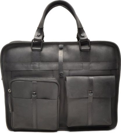 Berba 2 vaks laptop business tas Ruvido zwart B021