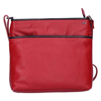 Berba Leren cross over schoudertas  rood/zwart B039