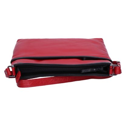 Berba Leren cross over schoudertas  rood/zwart B039 - Afbeelding 3