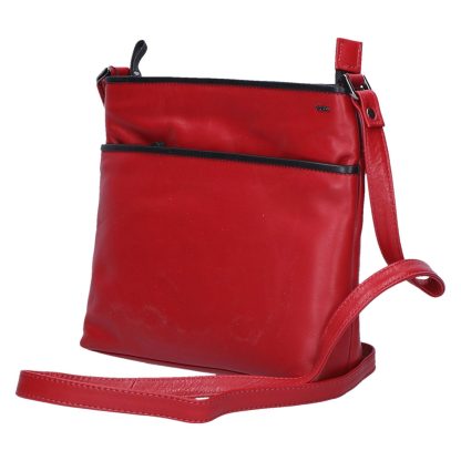 Berba Leren cross over schoudertas  rood/zwart B039 - Afbeelding 4