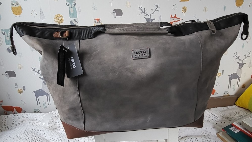 Berba Barbarossa leren reistas / weekender navy B053 - Afbeelding 4