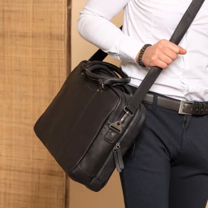 Chesterfield laptoptas, businesstas BOSTON zwart C004 - Afbeelding 5