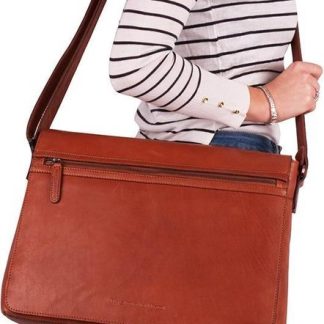 Chesterfield laptop schoudertas MARLEY cognac C001