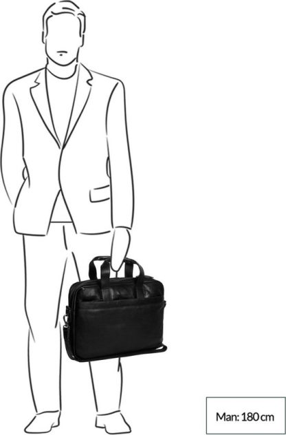 Chesterfield laptoptas, businesstas DEAN zwart C005 - Afbeelding 7