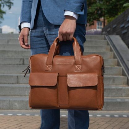Chesterfield Ethan Cognac laptoptas, businesstas C0019 - Afbeelding 2