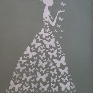 2. Dienblad met vlinderjurk sjabloon DB02