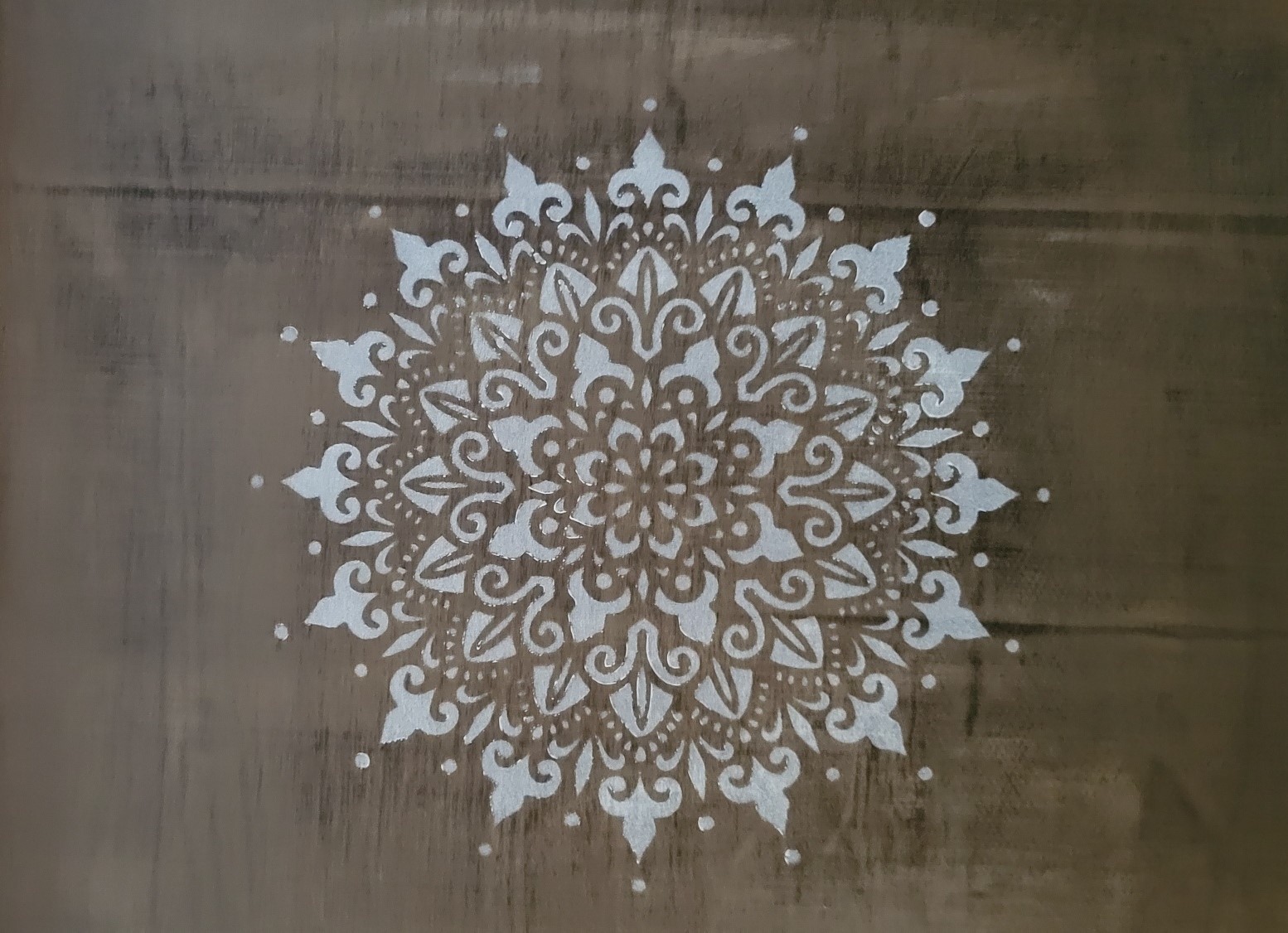 2. Dienblad old brown met ronde mandala sjabloon DB01 - Afbeelding 2