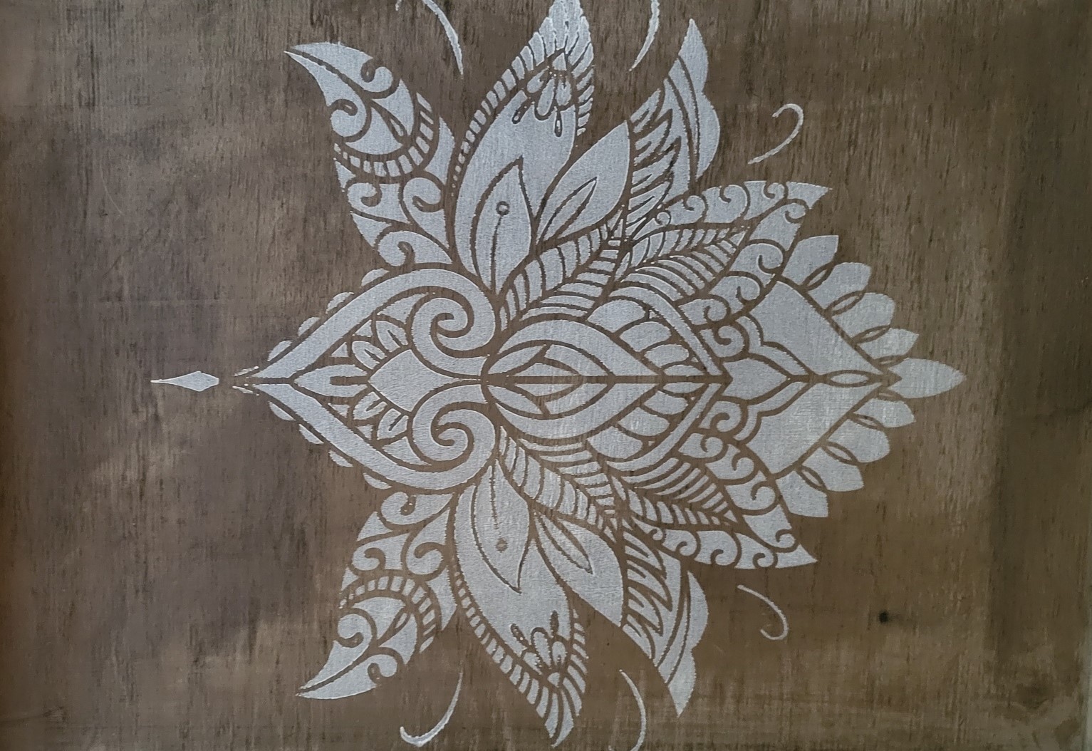 2. Dienblad old brown met lotusbloem sjabloon DBB02 - Afbeelding 6