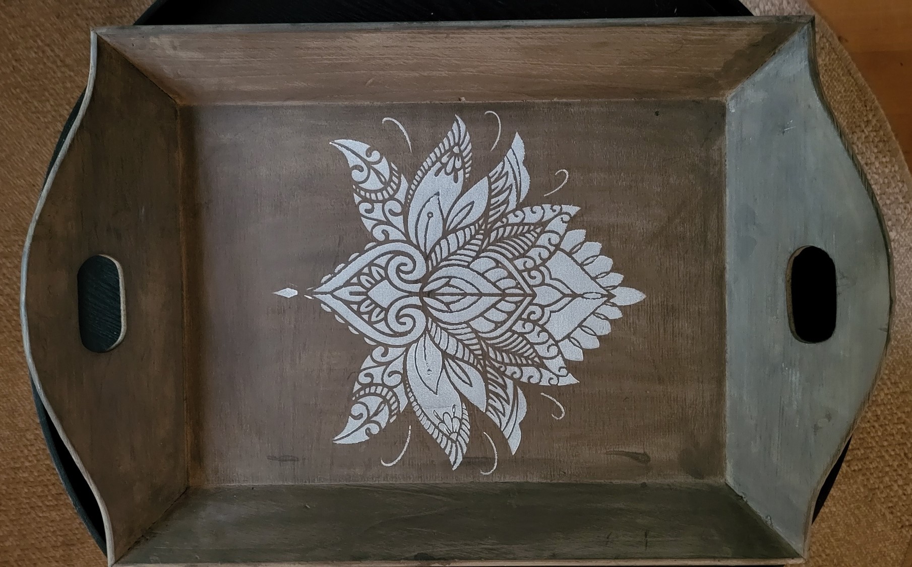 2. Dienblad old brown met lotusbloem sjabloon DBB02 - Afbeelding 8