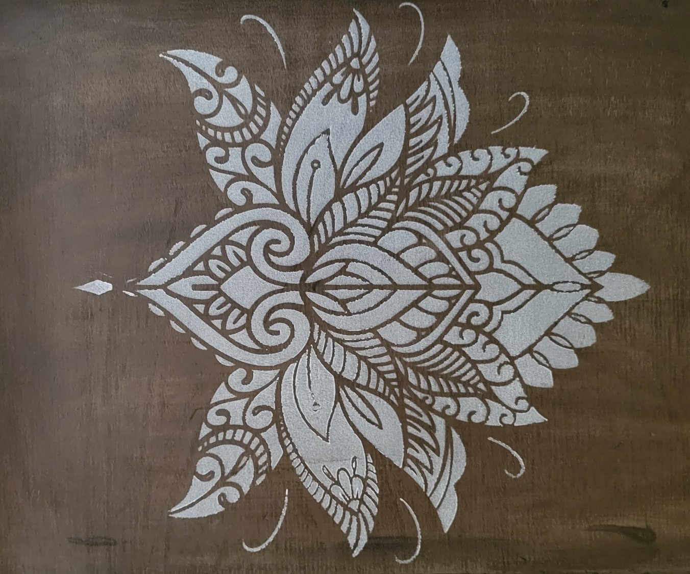 2. Dienblad old brown met lotusbloem sjabloon DBB02 - Afbeelding 7