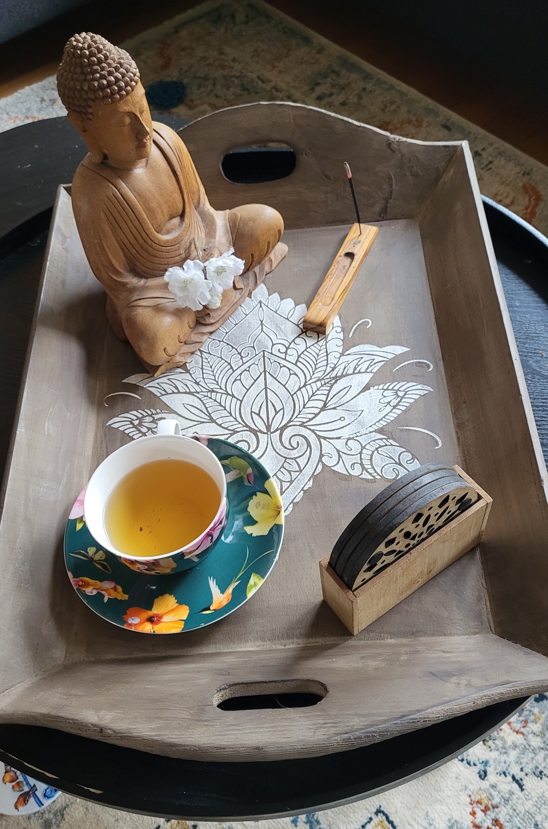 2b Dienblad old brown met Mandala ketting DBB03 - Afbeelding 5