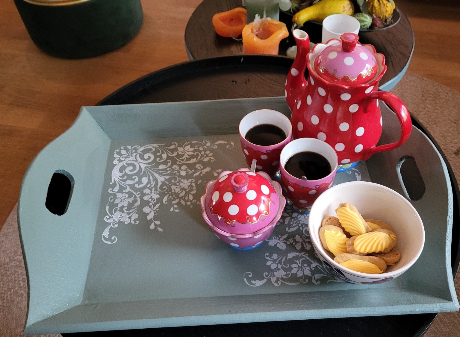 2. Dienblad old brown met ronde mandala sjabloon DB01 - Afbeelding 3