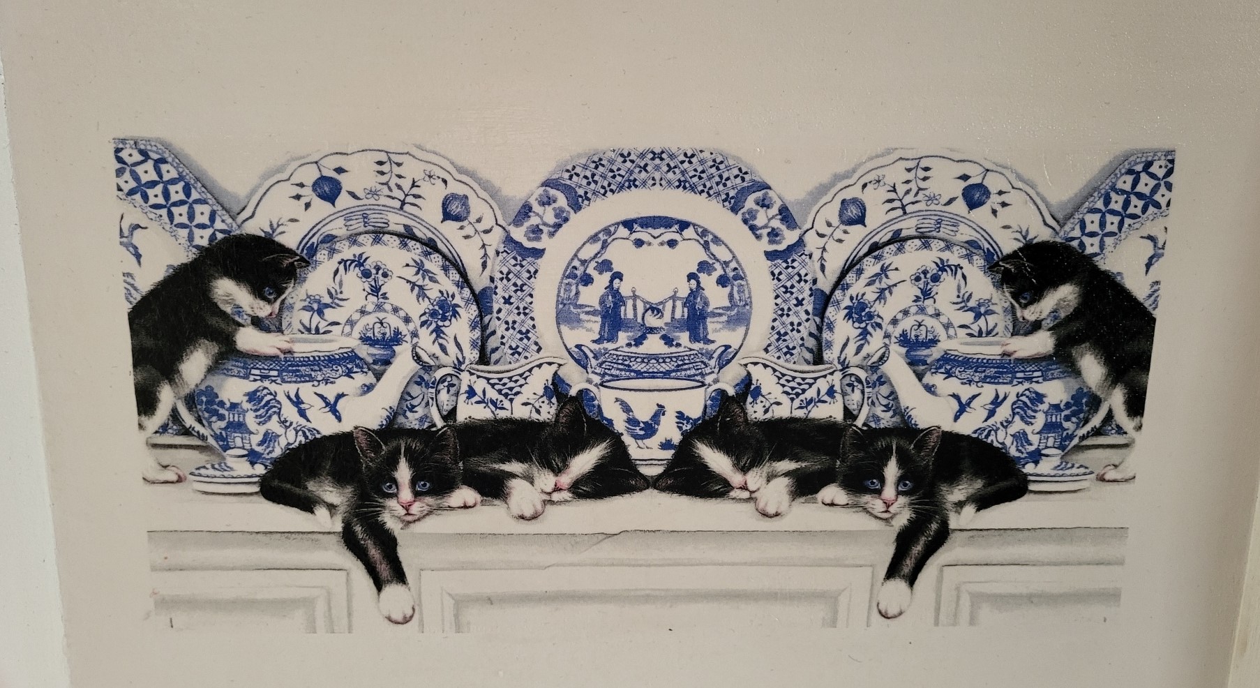 1. Dienblad met decoupage techniek DB06 poezen - Afbeelding 2