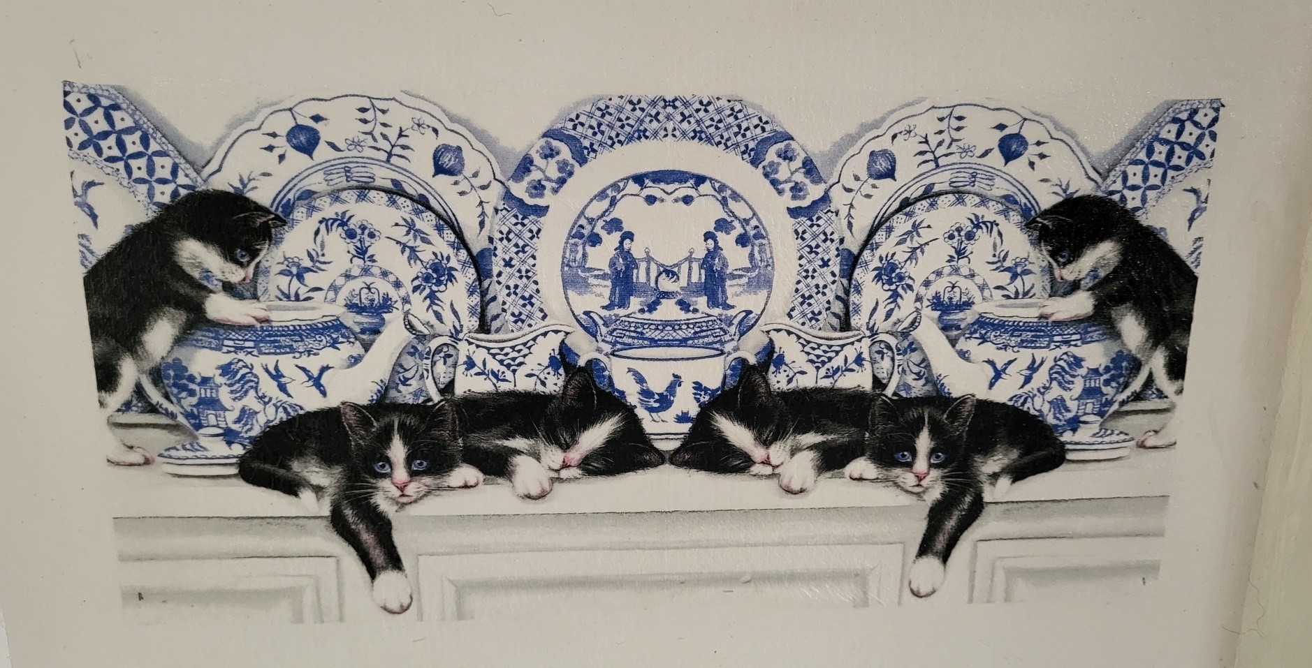 1. Dienblad met decoupage techniek DB06 poezen - Afbeelding 4