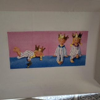 1. Dienblad met decoupage techniek DB07 prinsje en prinsesje