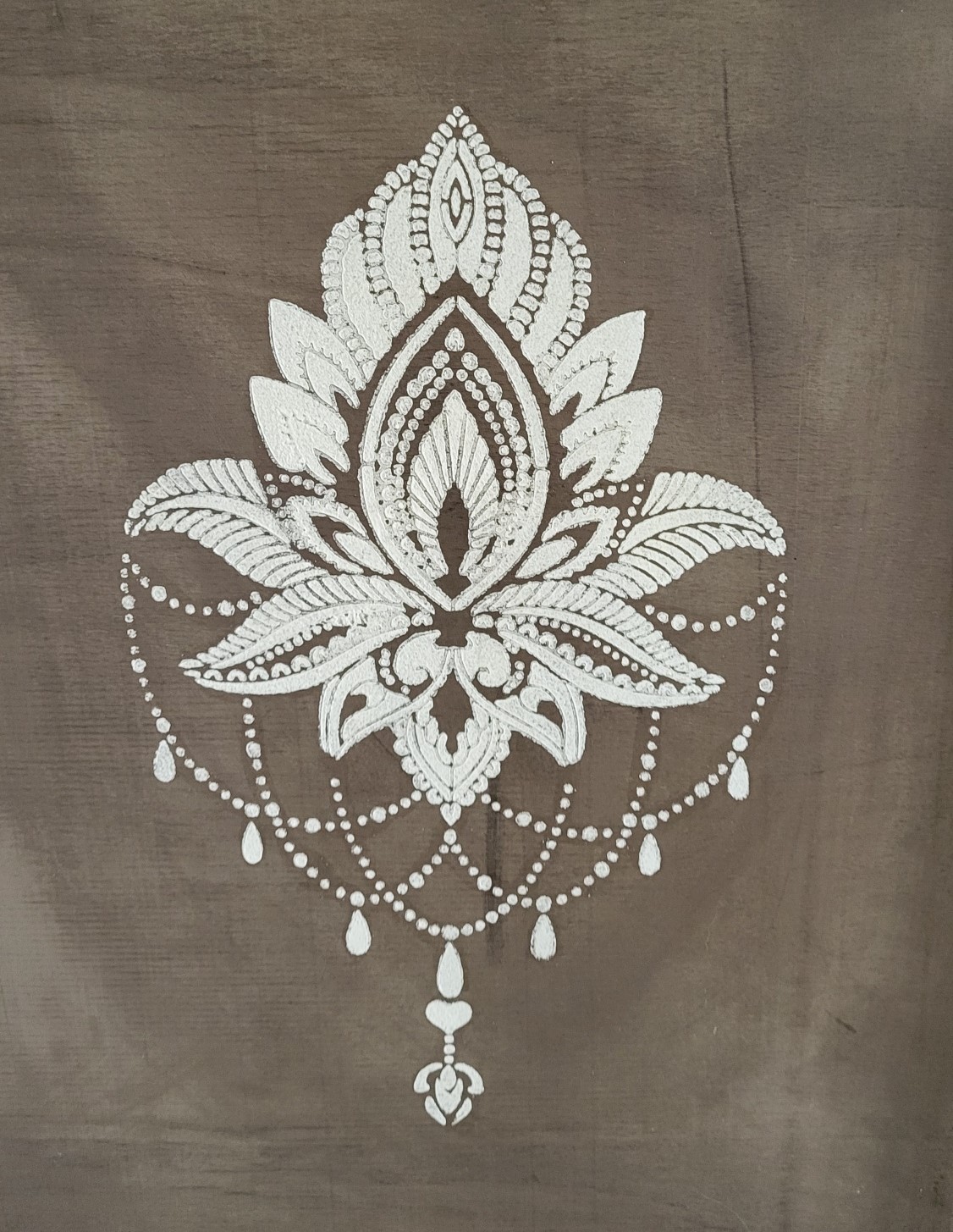 2b Dienblad old brown met Mandala ketting DBB03 - Afbeelding 2