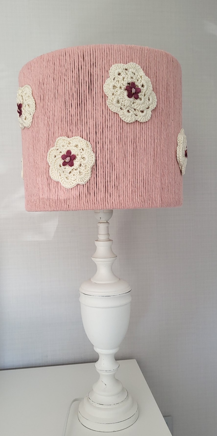 Lampenkap roze met bloemen - Afbeelding 5
