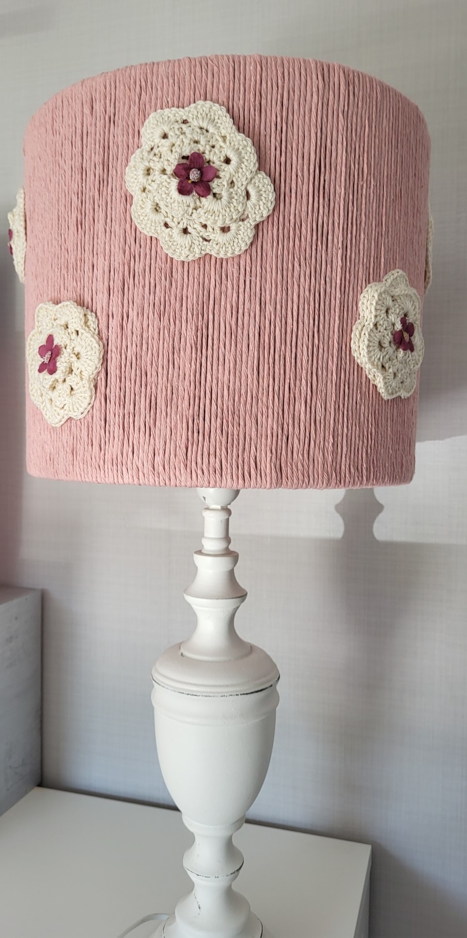 Lampenkap roze met bloemen - Afbeelding 7