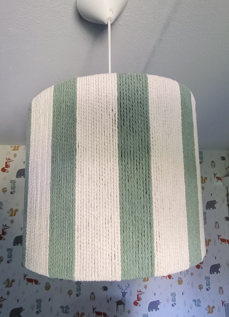 Prachtige lampenkap groen/creme - Afbeelding 2