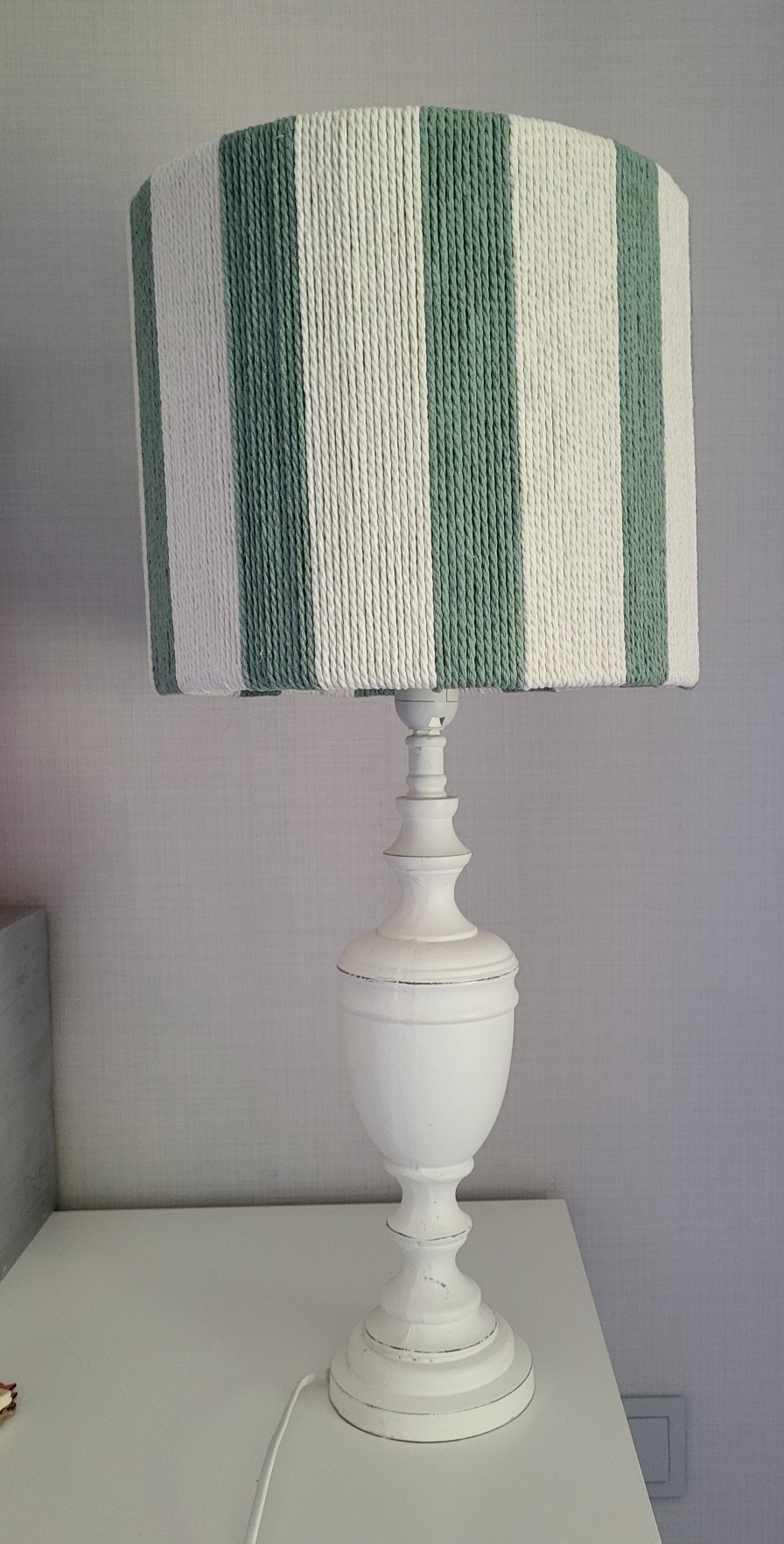 Prachtige lampenkap groen/creme - Afbeelding 4