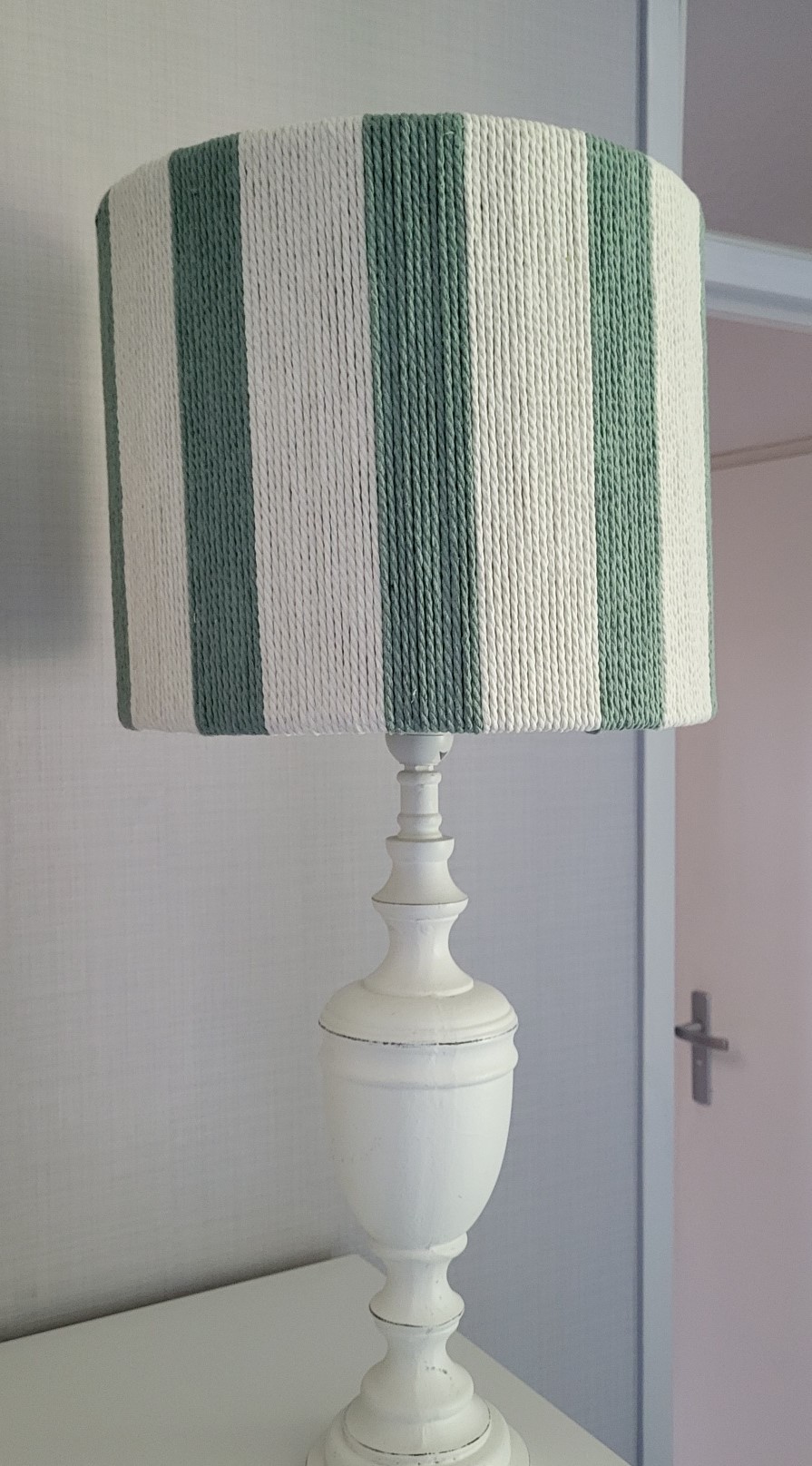 Prachtige lampenkap groen/creme - Afbeelding 6