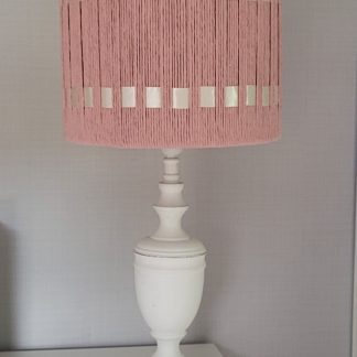 Lampenkap roze met satijnen lint