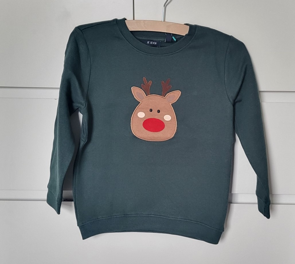 Blue Seven kerst sweater groen mt 110
