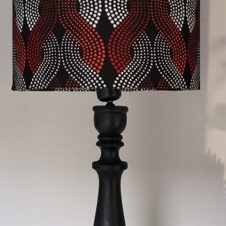 A. Prachtige lampenkap Afrikaanse wax katoen rood/zwart/wit